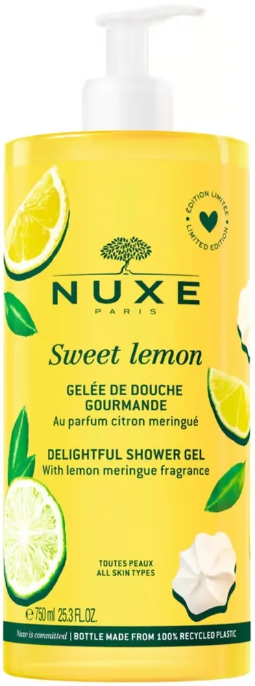 Гель для душа Nuxe Sweet Lemon с ароматом лимонного безе, 750 мл, уценка