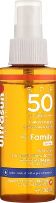 Спрей для тела Ultrasun Family Wet Skin SPF50 солнцезащитный прозрачный без спирта 200 мл