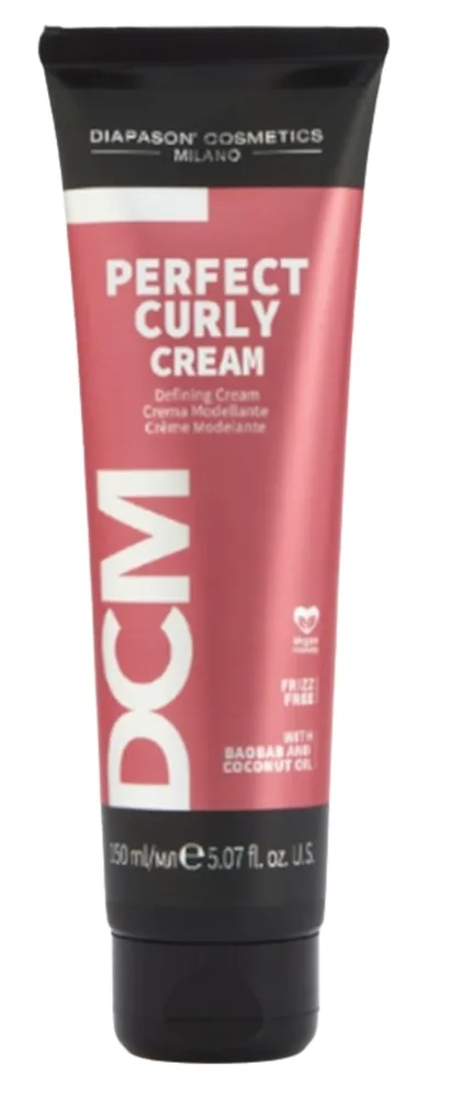 Крем для волос DCM Perfect Curly для кудрявых и волнистых, чёткость и мягкость локонов, несмываемый, с баобабом и кокосом, 150 мл