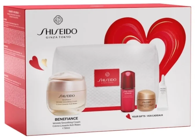 Набор для лица Shiseido Benefiance крем ночной крем крем для глаз и концентрат Ultimune с ниацинамидом для зрелой кожи 50+15+3+10 мл
