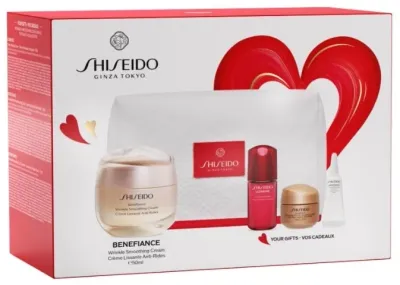 Набор для лица Shiseido Benefiance крем ночной крем крем для глаз и концентрат Ultimune с ниацинамидом для зрелой кожи 50+15+3+10 мл