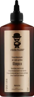 Крем для волос Barba Italiana Olimpico детокс для кожи головы, отшелушивание и уход, с AHA-кислотами и кофеином, с эфирными маслами, 250 мл