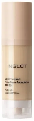Тональная основа Inglot Skin Focused Care Face с уходом SPF 50 веганская, 30 мл