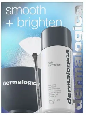 Набор для лица Dermalogica Smooth + Brighten эксфолиант-порошок с рисом и овсом чаша и кисть уценка 74 г