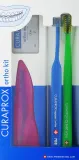 Набор Curaprox Ortho Kit ортодонтическая щетка ершики CPS 07 14 18 3 шт держатель UHS 451 воск и футляр розовое, синее и зеленое — фото 1