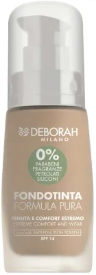 Тональный флюид Deborah Milano Formula Pura Foundation кроющий, SPF 15, 30 мл