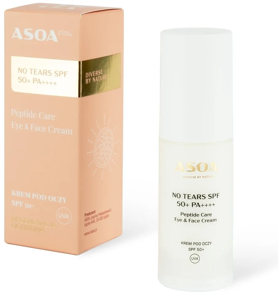 Крем для лица и вокруг глаз Asoa No Tears SPF50+ с пептидами 30 мл