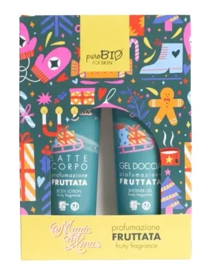 Набор для тела PuroBio Cosmetics Magic Xmas гель для душа и лосьон с календулой и ромашкой уценка 150+150 мл