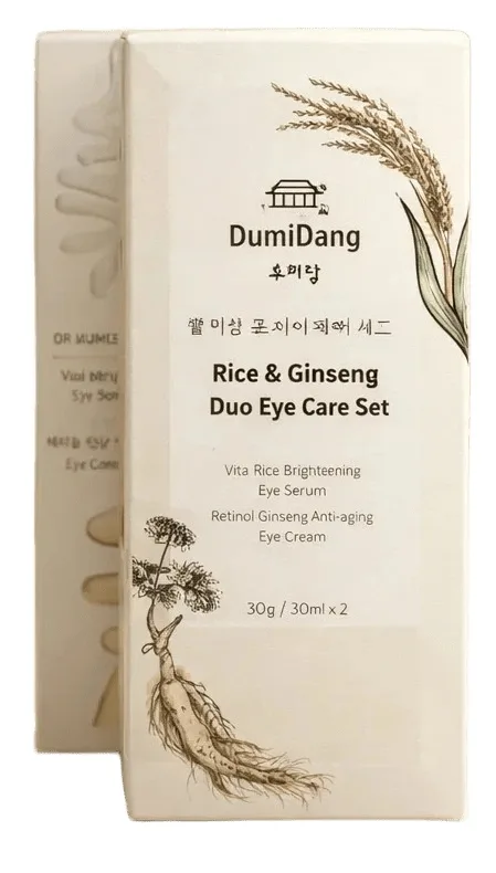 Набор для глаз DumiDang Rice & Ginseng сыворотка и крем с рисом ниацинамидом и женьшенем 30+30 г