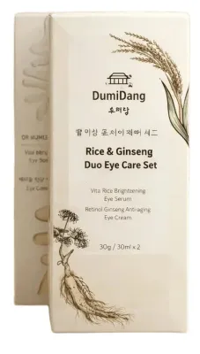 Набор для глаз DumiDang Rice & Ginseng сыворотка и крем с рисом ниацинамидом и женьшенем 30+30 г