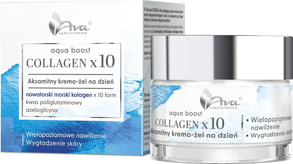 Крем-гель для лица Ava Laboratorium Aqua Boost Collagen x10 Velvety Day Cream-Gel дневной, увлажняющий, 50 мл