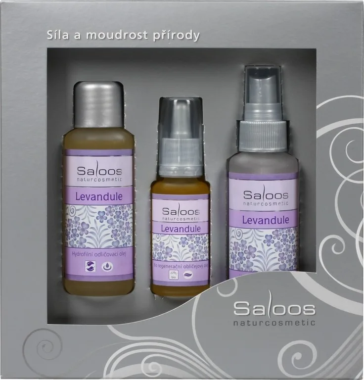 Набор для лица Saloos Lavender гидрофильное масло масло для лица и цветочная вода с лавандой уценка 50+20+50 мл