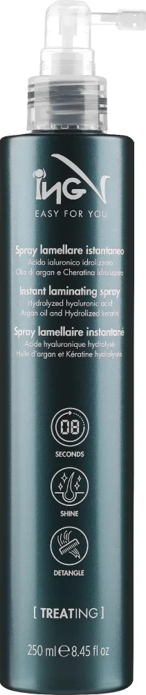 ING Professional Treating Instant Laminating Spray — ламинирующий спрей для волос с гиалуроновой кислотой и кератином, 250 мл
