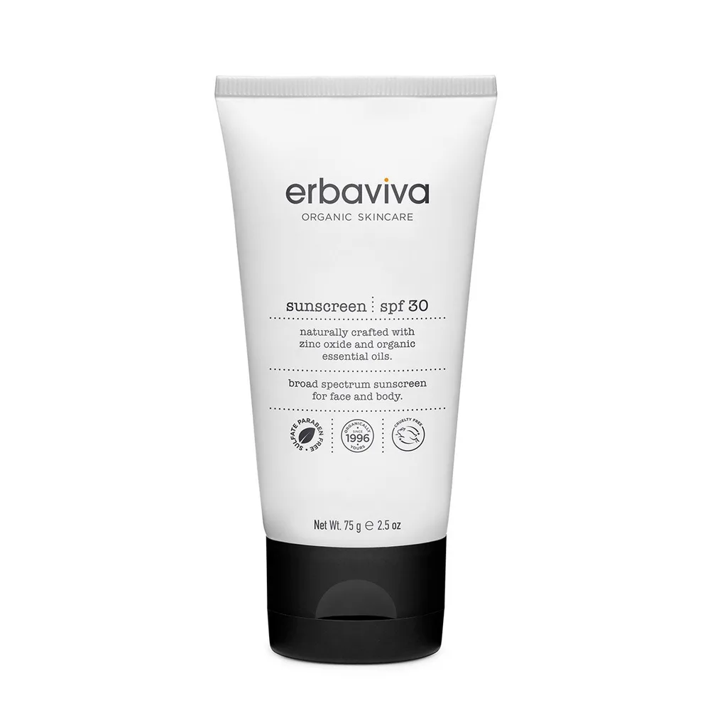 Натуральный солнцезащитный крем для лица и тела Erbaviva Sunscreen SPF 30, 75 г