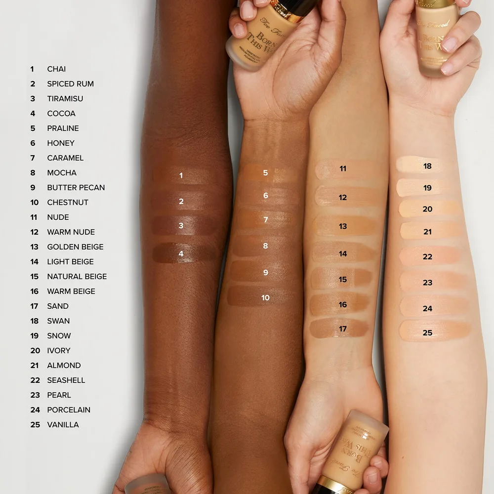 Макияж для лица - Крем-гель "Сияние кожи" Too Faced Born This Way Natural Finish Foundation, 30 мл, оттенок Nude