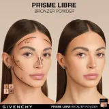 4-цветной бронзирующий и контурный порошок Givenchy Prisme Libre Bronzer Powder, 7 г, оттенок N001 - Mousseline Bronzée — фото 3