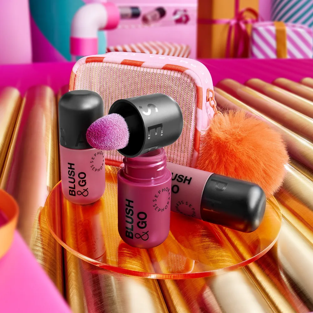 Набор косметики для макияжа с новым оттенком в лимитированном издании Sephora Collection TRIO OF ROSES IN BLUSH & GO FLUID, 7 мл