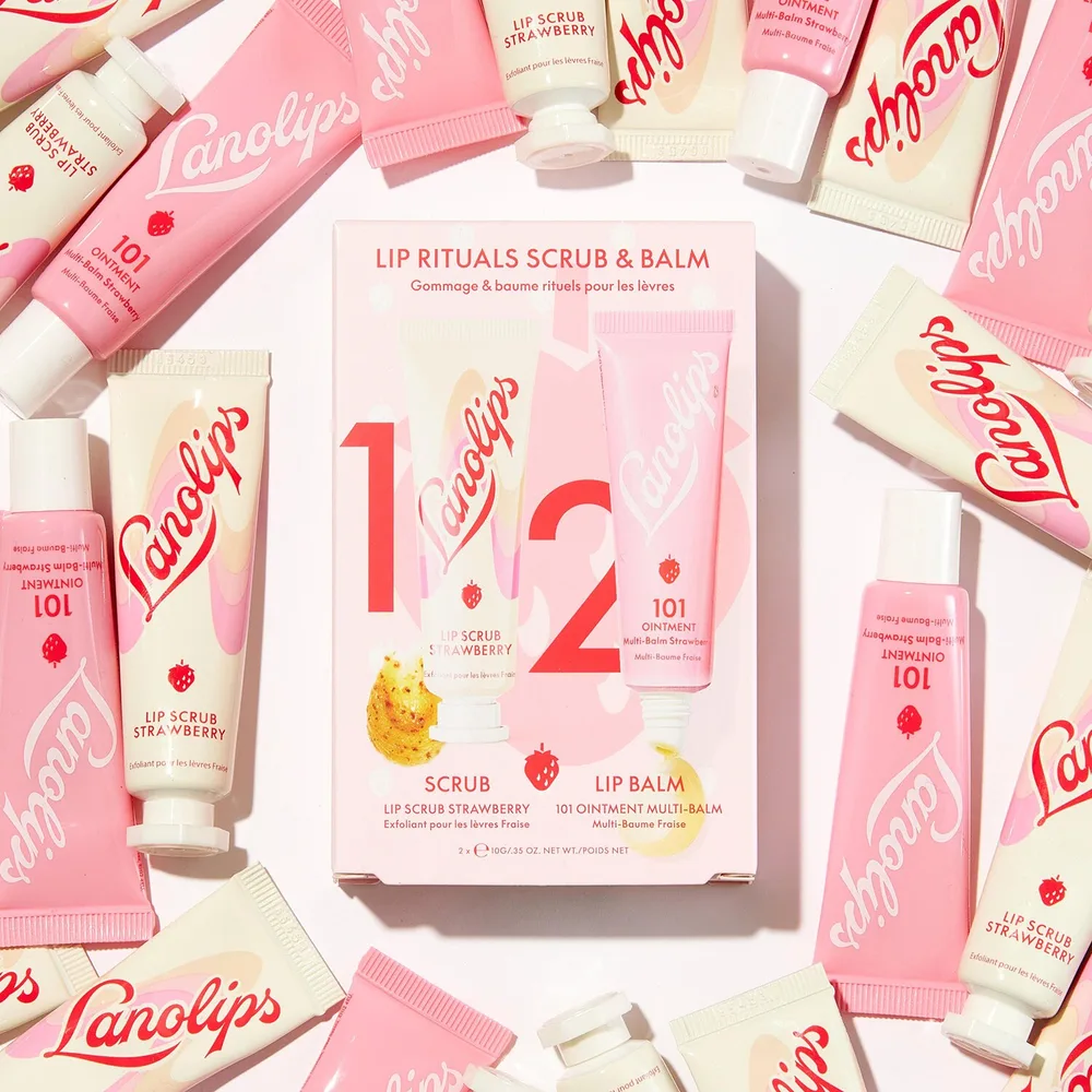 Бальзам и пилинг Lanolips Strawberry lip care, 10 г