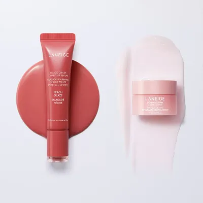 Laneige Glazed and Bouncy Drumbeat Set набор бальзам для губ и ночная маска для лица 12 г + 10 мл