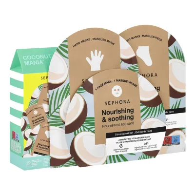 Набор масок для лица и тела Sephora Collection Coconut Mania, кокос, 1 шт
