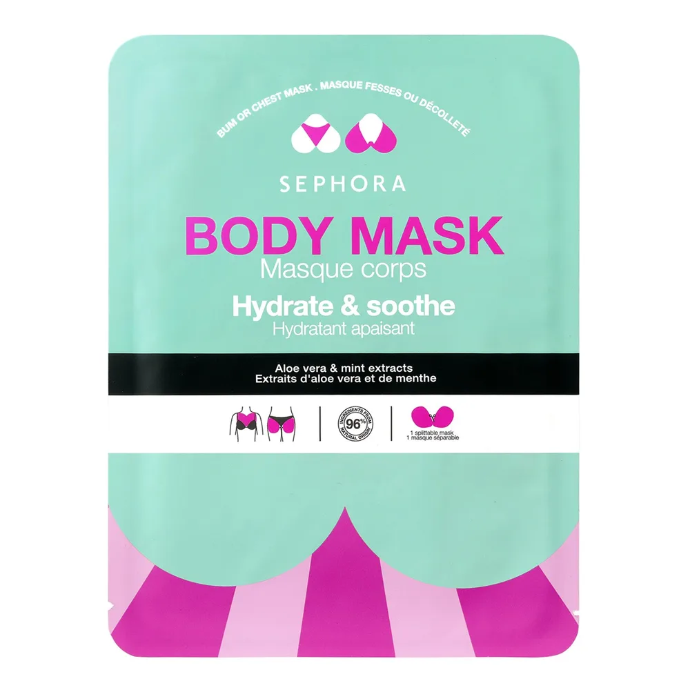 Sephora Collection маска для тела для ягодиц или зоны декольте с экстрактами ежевики и цветка кактуса 1 шт, оттенок Ekstrakty z jeżyny i kwiatu kaktusa — ujędrniający krem nawilżający