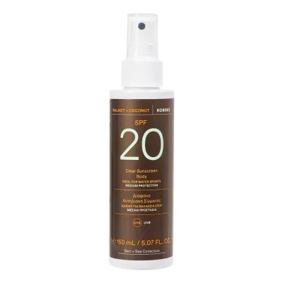 Korres Walnut and Coconut SPF 20 солнцезащитный спрей для тела 150 мл