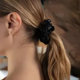 Набор из 3 широких резинок для волос Slip wide pure silk scrunchies, оттенок Róż/ecru — фото 3