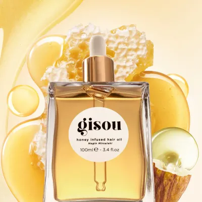 Gisou Honeycare Heroes — набор для волос и губ: масло, сыворотка и масло для губ Honey Gold, 30 мл + 20 мл + 8 мл