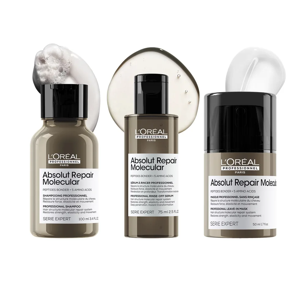 L'Oreal Professionnel Absolut Repair Molecular набор для восстановления волос: шампунь 100 мл, сыворотка 75 мл, крем 50 мл