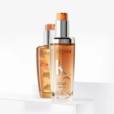 Набор косметики для волос "Шампунь и кондиционер" Kérastase Olejek oléo-relax with the possibility of refilling., 75 мл