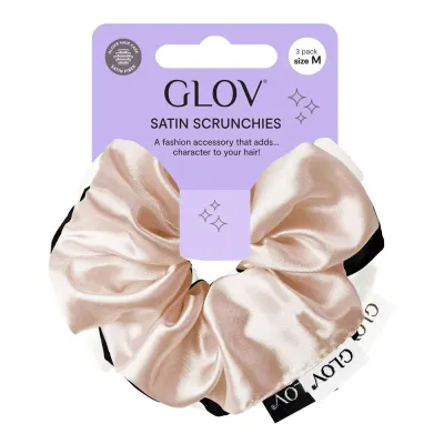 Набор резинок для волос GLOV Scrunchies 2 Pack (M), чёрный/Champagne