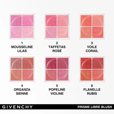 4-цветная рассыпчатая румяна Givenchy Prisme Libre Blush, 6 г