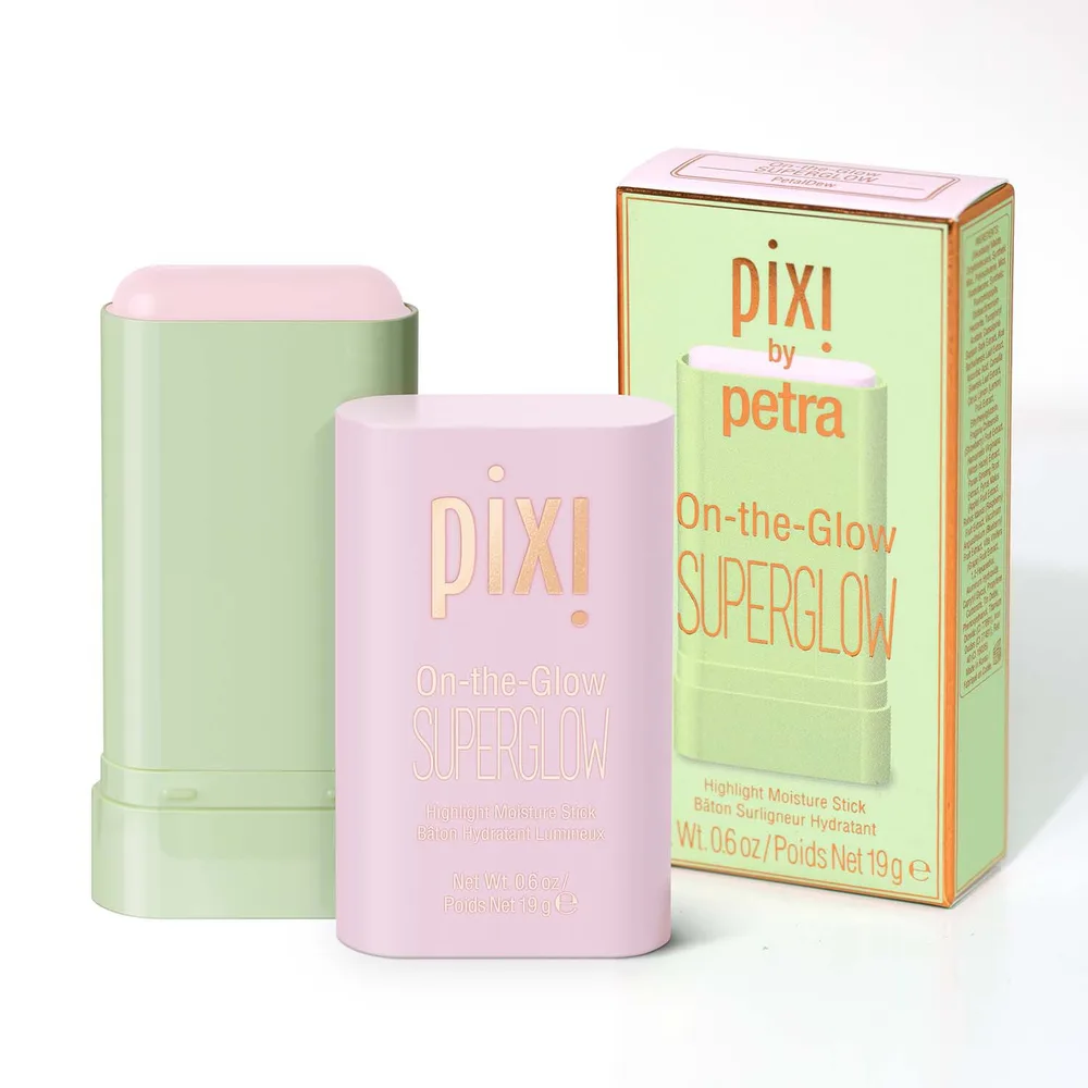 Румяна-хайлайтер в стике, увлажняющие Pixi On-the-Glow SuperGlow, 19 г, оттенок Petal Dew