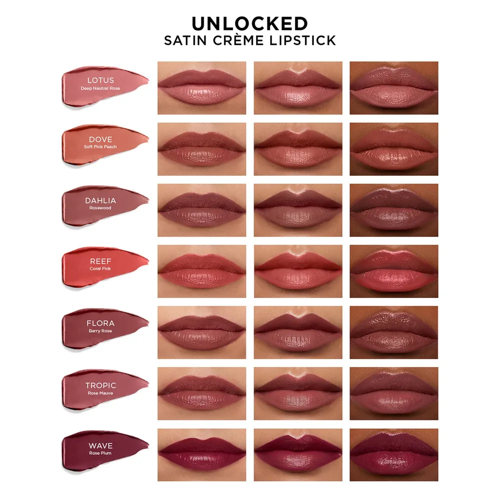 Помада для губ "Розовый рассвет" Hourglass Unlocked Satin Crème, 4 г, оттенок Flora 330