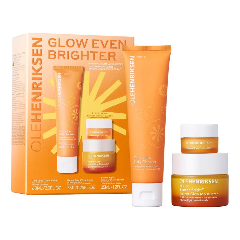 OLEHENRIKSEN Glow Even Brighter набор для ухода за лицом с гиалуроновой кислотой и витамином С 7 мл + 35 мл + 60 мл