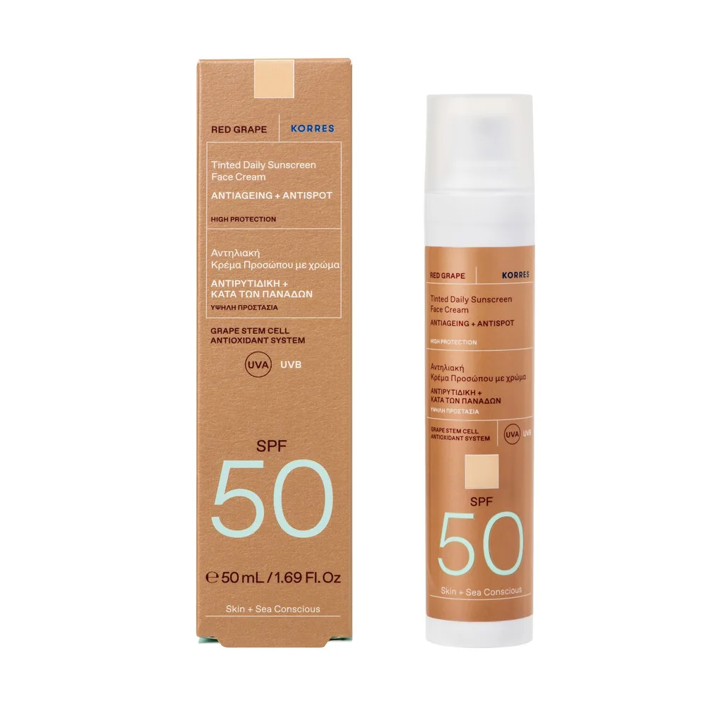 Korres Red Grape крем для лица тонирующий солнцезащитный SPF50, 50 мл