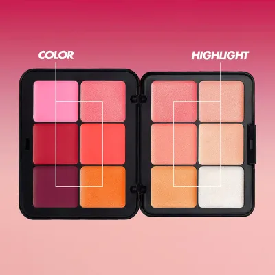 Make Up For Ever HD Skin Blush and Glow палетка кремовых румян и хайлайтеров 12 оттенков 25,2 г