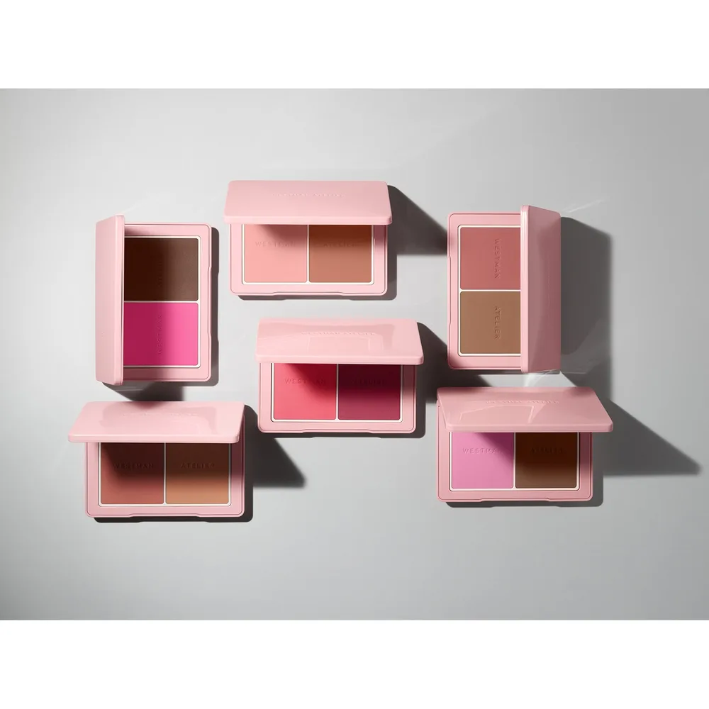 Westman Atelier Les Duos Powder пудровый дуэт румяна и скульптор 4,8 г, оттенок Fizz + Jam