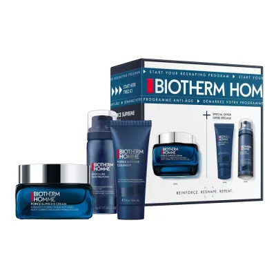 Biotherm Homme Force Supreme набор для мужчин гель для умывания, пена для бритья и крем для лица 50 мл x 2 + 40 мл