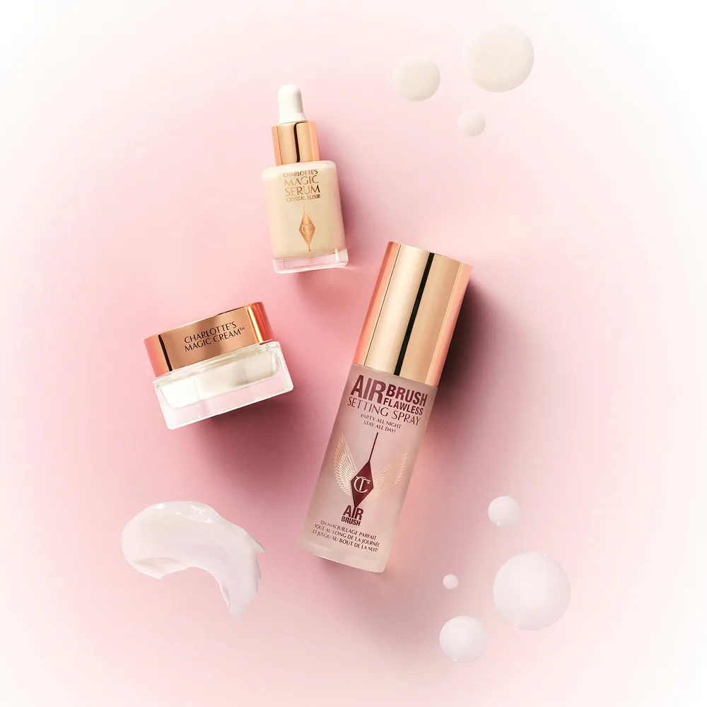 Charlotte Tilbury Immediate Skin Revival + Flawless Base Kit набор для ухода за лицом, 10 мл + 15 мл + 34 мл