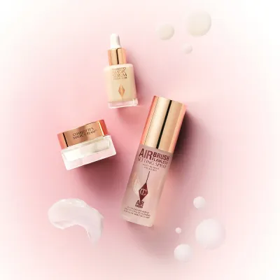 Charlotte Tilbury Immediate Skin Revival + Flawless Base Kit набор для ухода за лицом, 10 мл + 15 мл + 34 мл