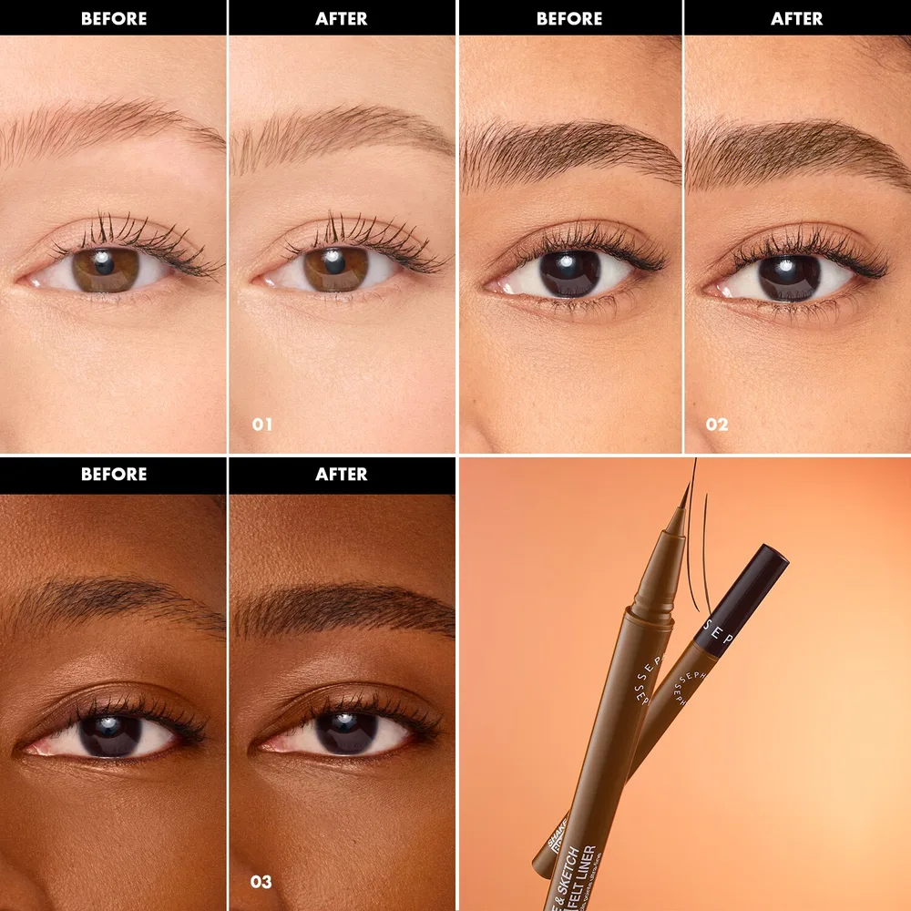 Sephora Collection SHAKE SKETCH BROW FELT LINER фломастер для бровей с ультратонким наконечником 0,6 мл, оттенок 01 Light