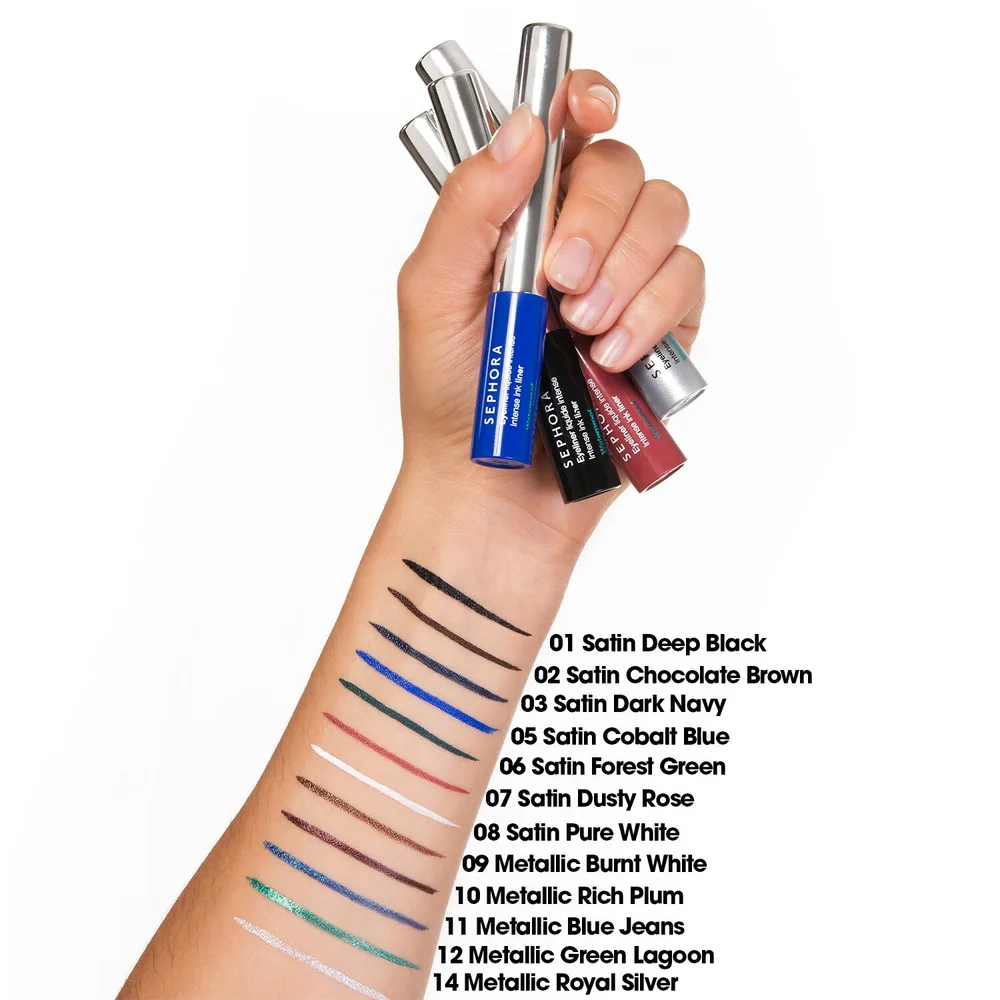 Sephora Collection Intense Ink Liner подводка для глаз жидкая 08 Satin Pure White 2,8 мл, оттенок 01 - Satin Deep чёрный