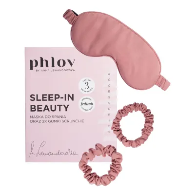 Phlov Sleep-In Beauty Набор маска для сна и две резинки для волос из веганского шёлка 1 шт, 1pce