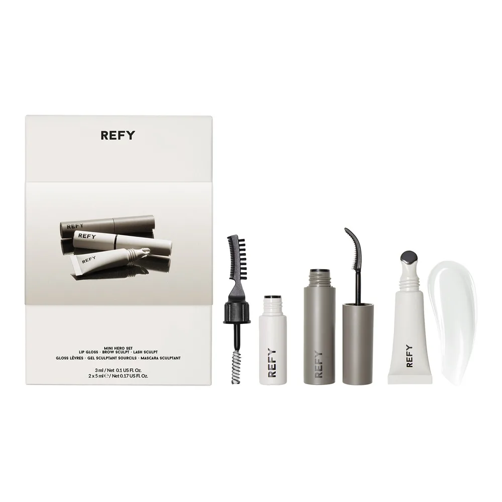 Refy Mini Hero Set Набор мини-форматов праймер гель для бровей блеск для губ 3 мл + 5 мл + 5 мл