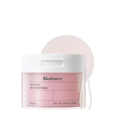 Тонер-пэды для лица Biodance Collagen Gel Toner Pads коллагеновые с пептидами, гелевые диски для увлажнения, 60 шт