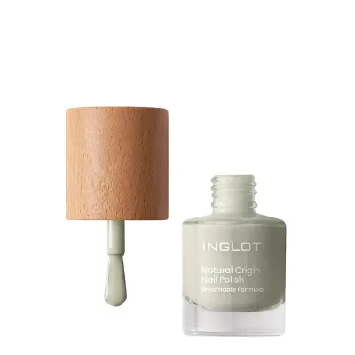 Лак для ногтей Inglot Natural Origin 052 Frosted Sage приглушённый зелёный, глянцевый финиш, 8 мл
