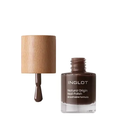 Лак для ногтей Inglot Natural Origin 057 Deep Chocolate тёмный шоколадный, глянцевый финиш, 8 мл