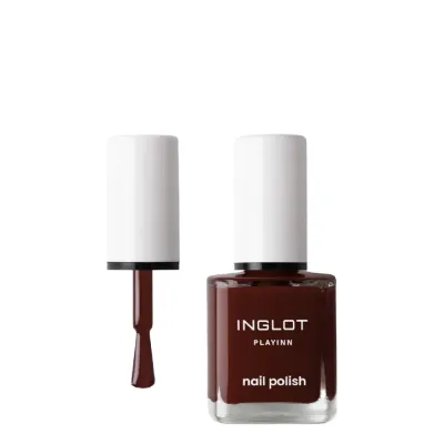 Лак для ногтей Inglot PLAYINN 159 коричневый с вишнёвым подтоном, глянцевый финиш, 15 мл
