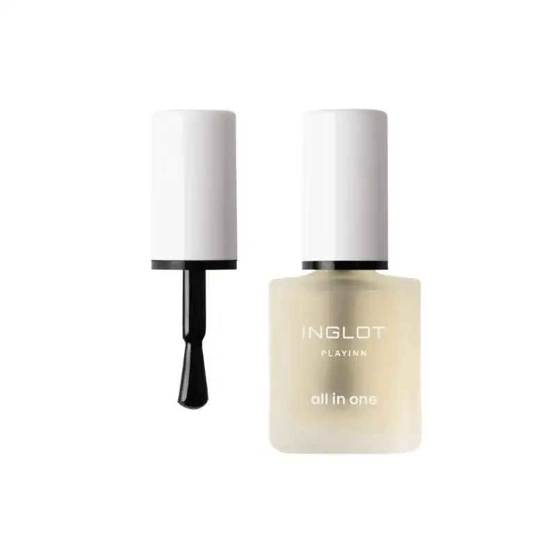 Бесцветный лак для ногтей Inglot PLAYINN All-in-One 19 база и верхнее покрытие 2 в 1, 15 мл